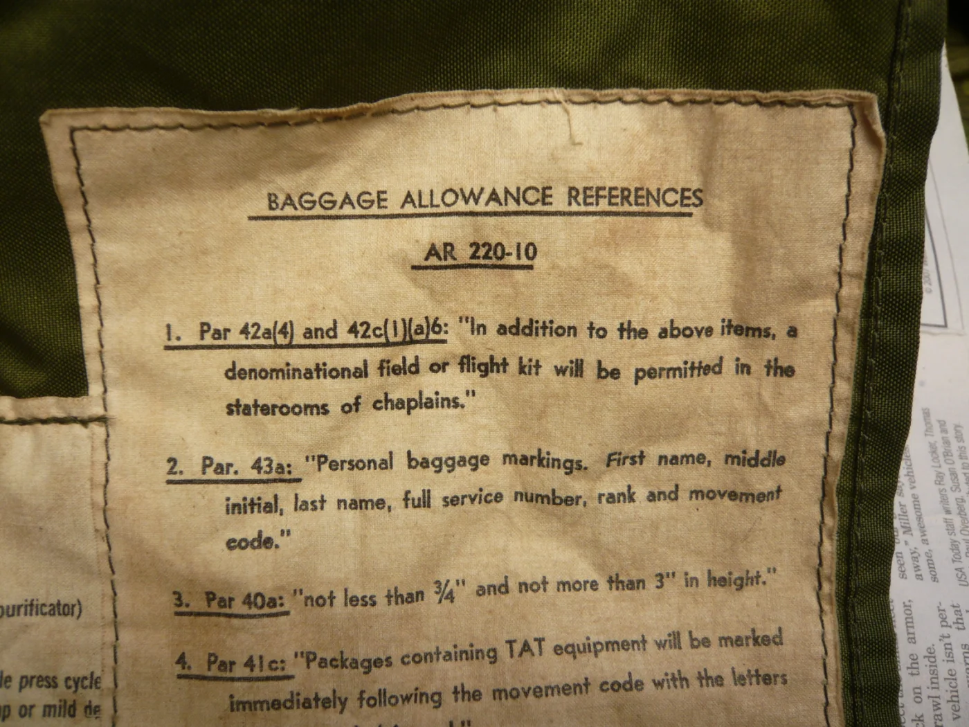 ミリタリーショップ 南国百貨店.COM|沖縄 BAGGAGE ALLOWANCE PEFERENCES [A-294] 記録写真4