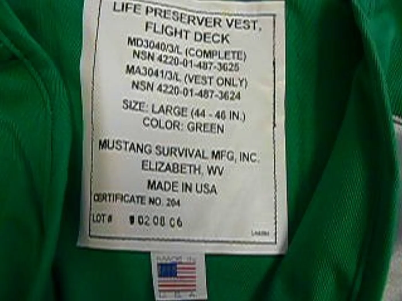 ミリタリーショップ 南国百貨店.COM|沖縄 LIFE PRESERVER VEST FLIGHT DECK -L- 新 記録写真3