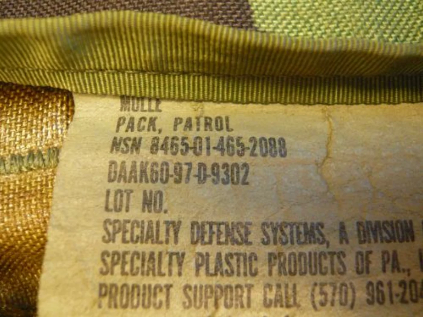ミリタリーショップ 南国百貨店.COM|沖縄 MOLLE PACK,PATROL [F-324] - MOLLE PAC 記録写真7