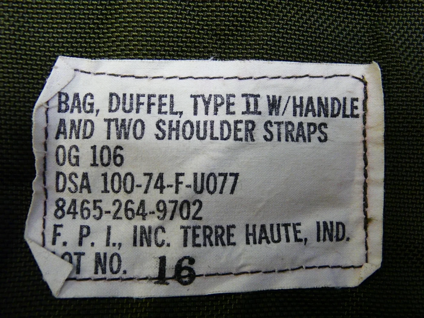 ミリタリーショップ 南国百貨店.COM|沖縄 BAG DUFFEL TYPE II W/HANDLE DSA100-74 記録写真7