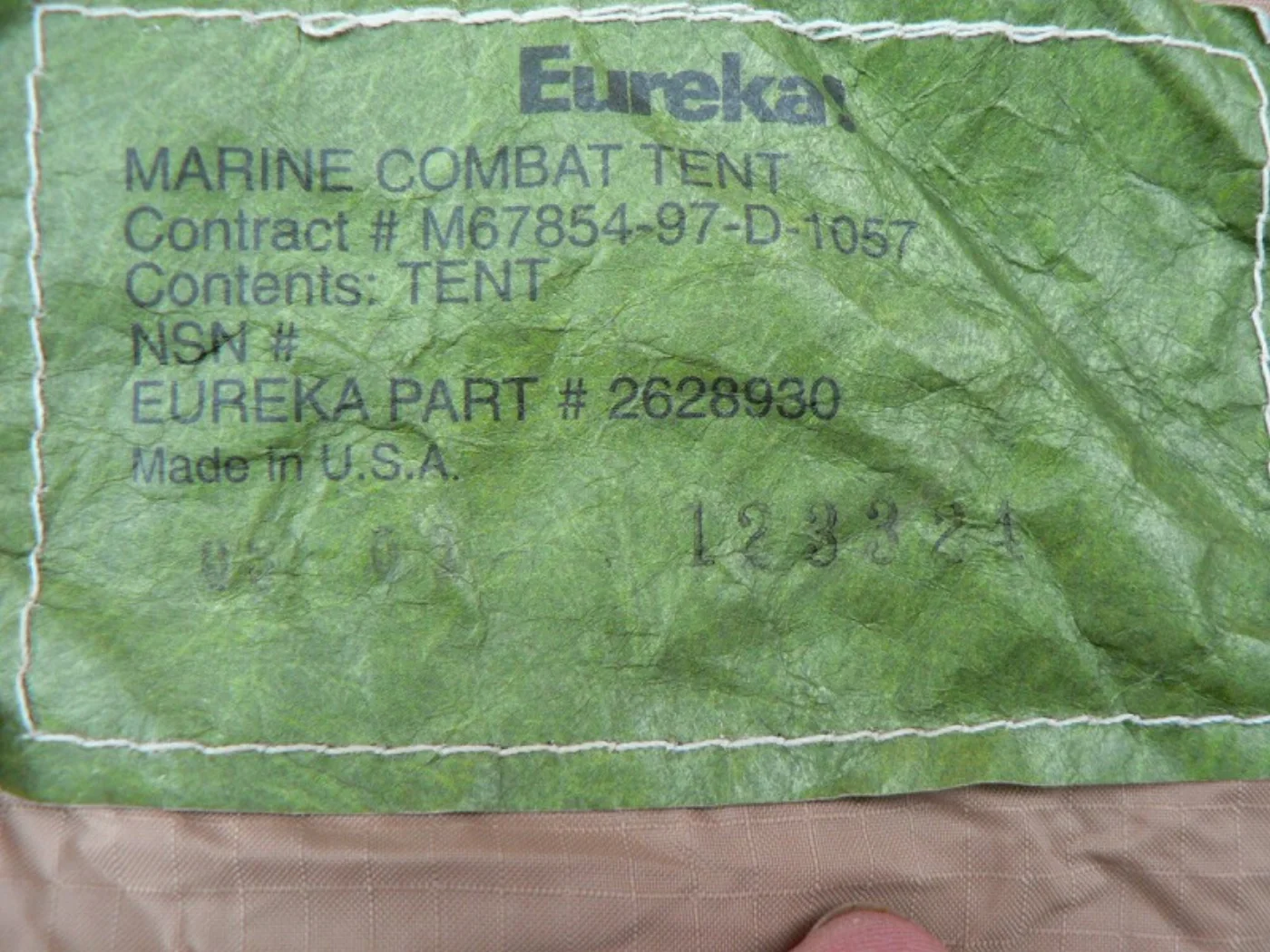 ミリタリーショップ 南国百貨店.COM|沖縄 USMC マリン コンバットテント 2名用 Eureka! [B-902] 記録写真2
