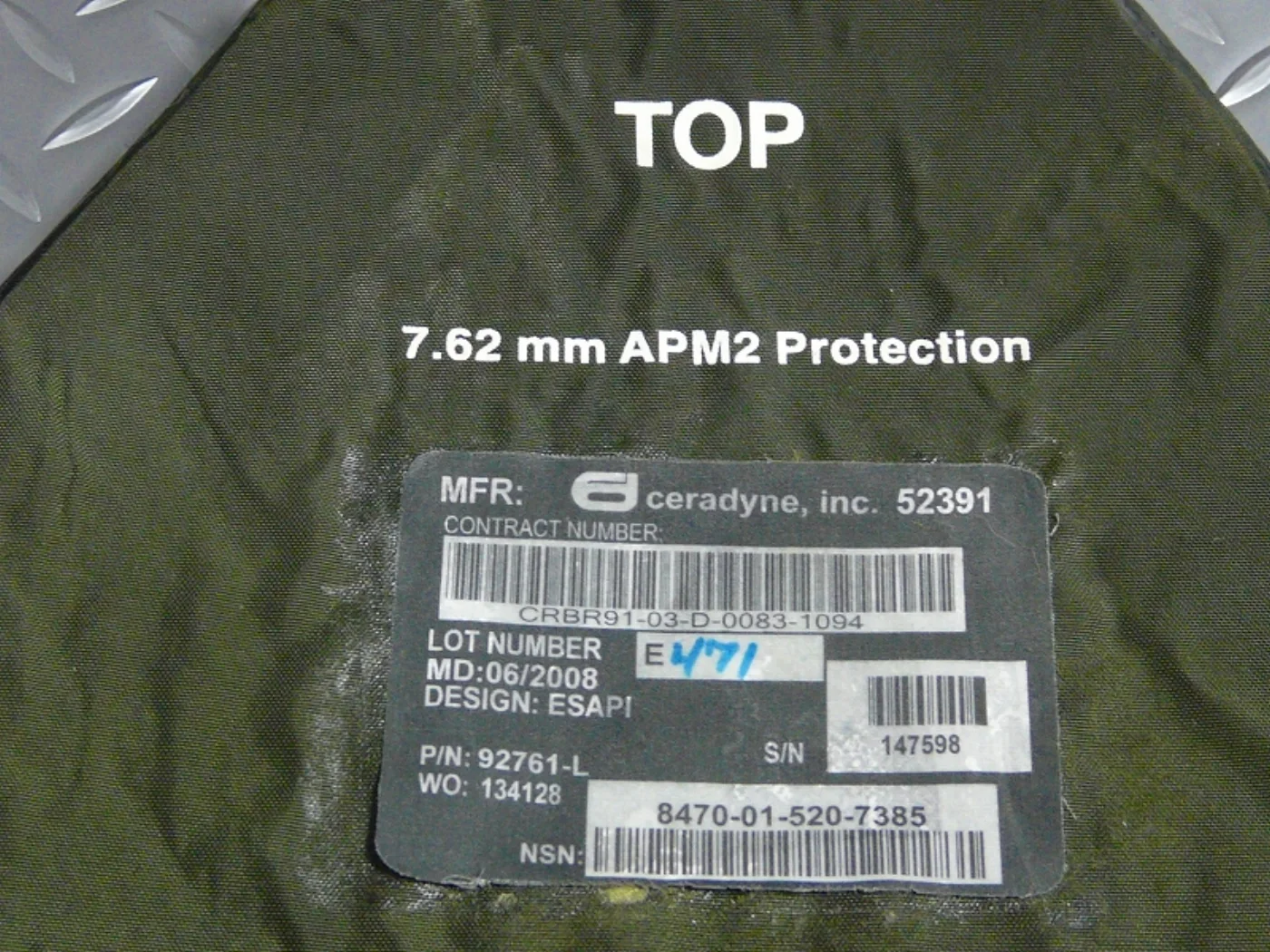 ミリタリーショップ 南国百貨店.COM|沖縄 防弾 セラミックプレート 7.62mm APM2 Protection 2 記録写真7