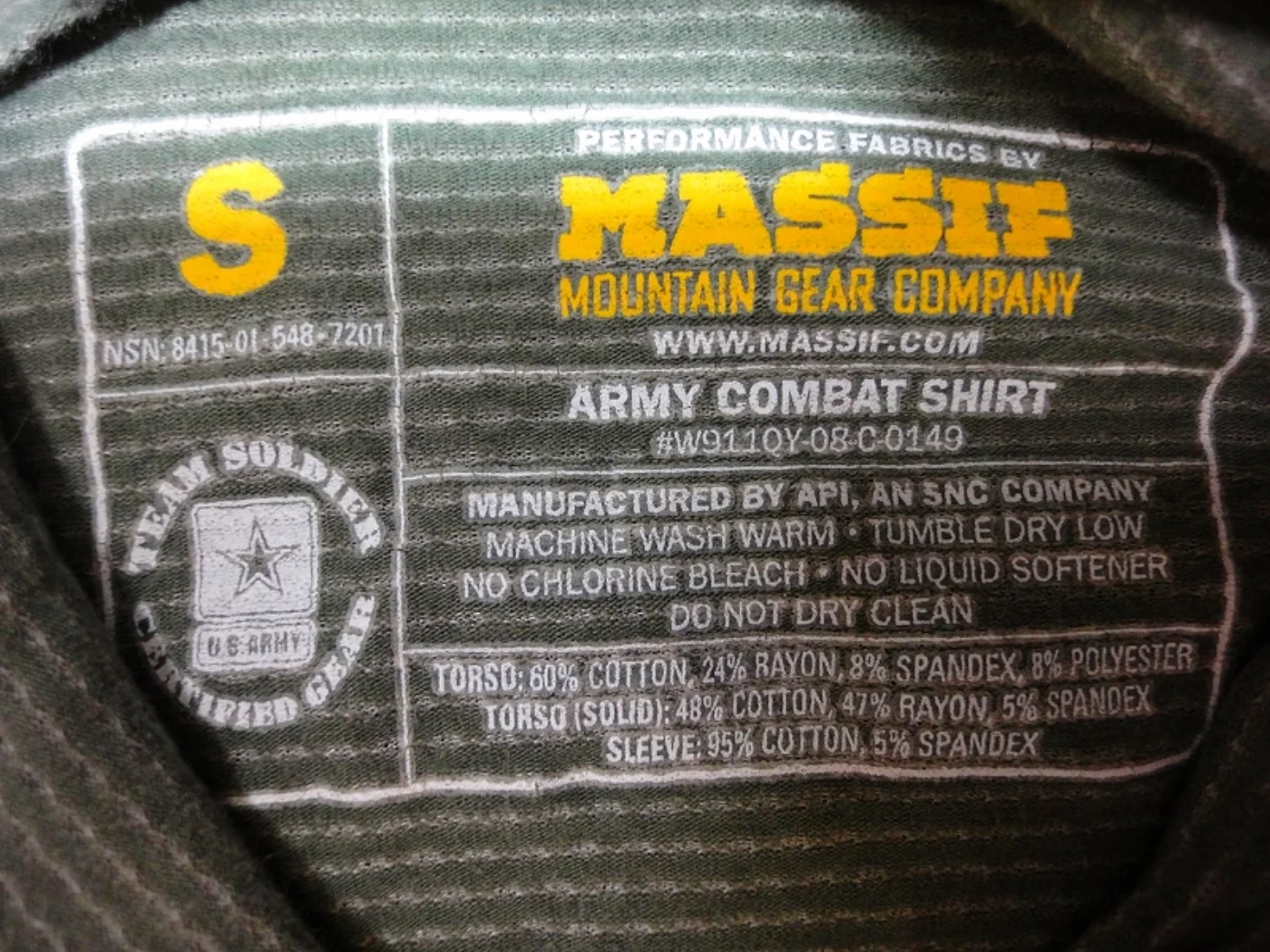 ミリタリーショップ 南国百貨店.COM|沖縄 ARMY COMBAT SHIRT MASSIF コンバットシャツ -S- 記録写真6
