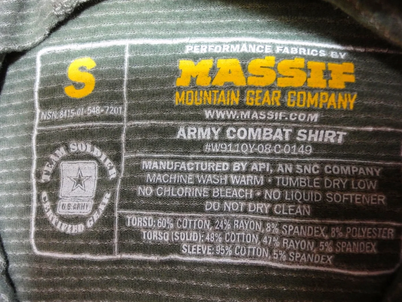 ミリタリーショップ 南国百貨店.COM|沖縄 ARMY COMBAT SHIRT MASSIF コンバットシャツ -S- 記録写真7