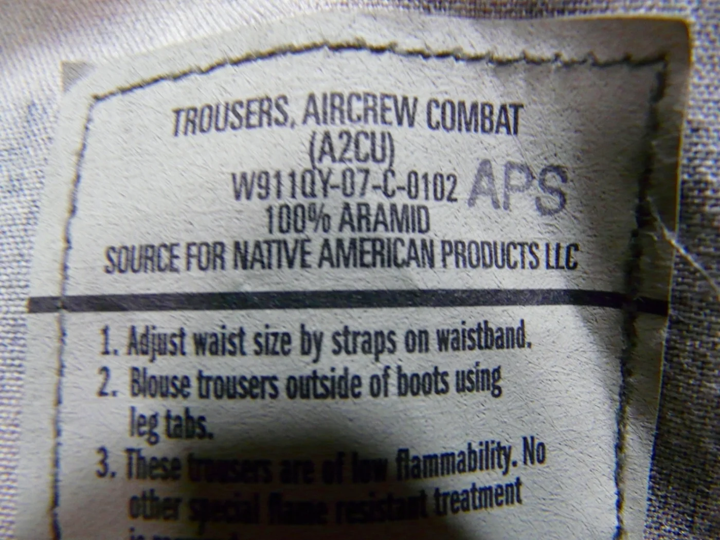 ミリタリーショップ 南国百貨店.COM|沖縄 TROUSER AIRCREW COMBAT(A2CU) M-S アラミド 記録写真7