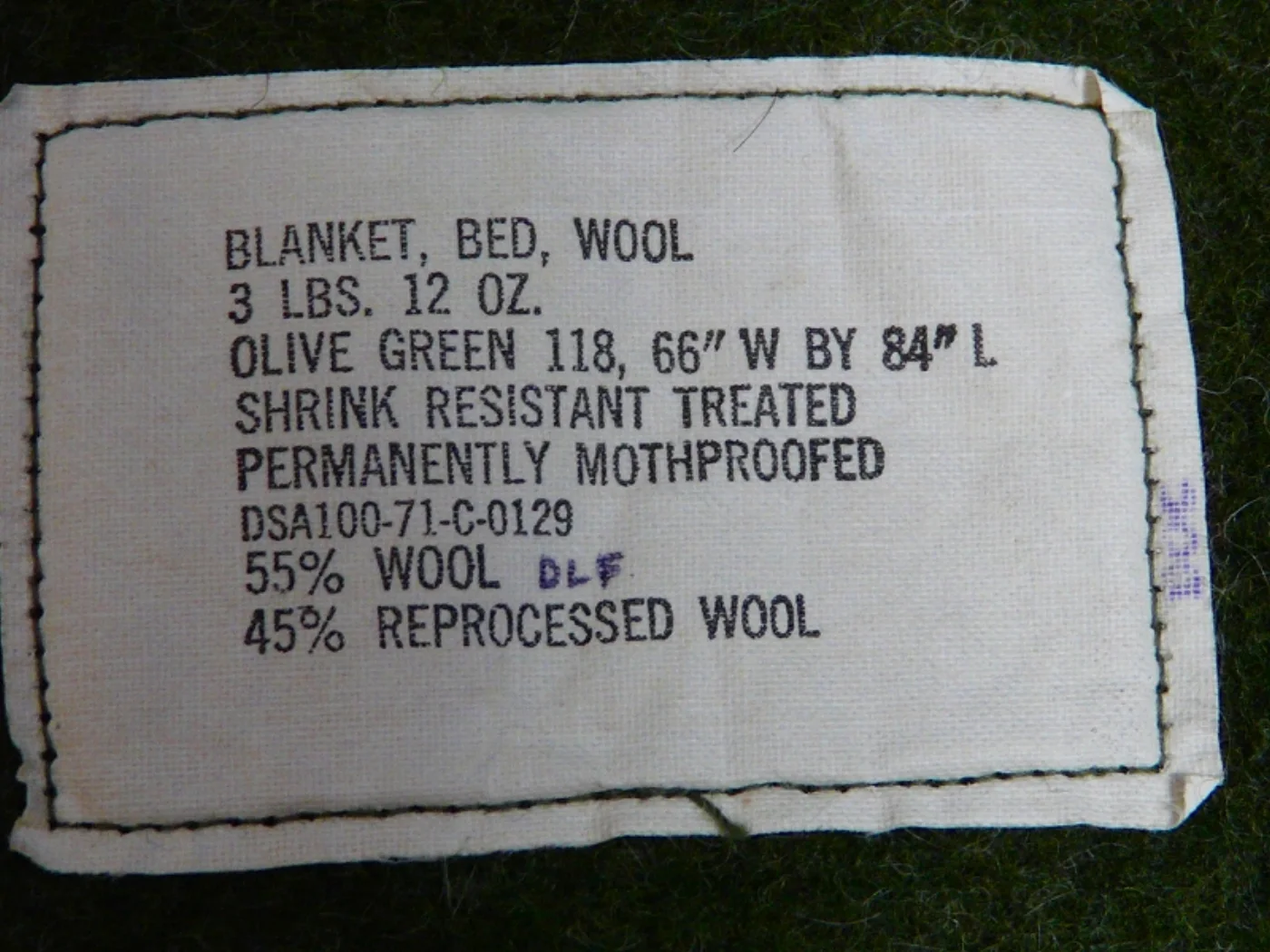 ミリタリーショップ 南国百貨店.COM|沖縄 米軍毛布 BLANKET BED WOOL デッドストック品 [A-521 記録写真6
