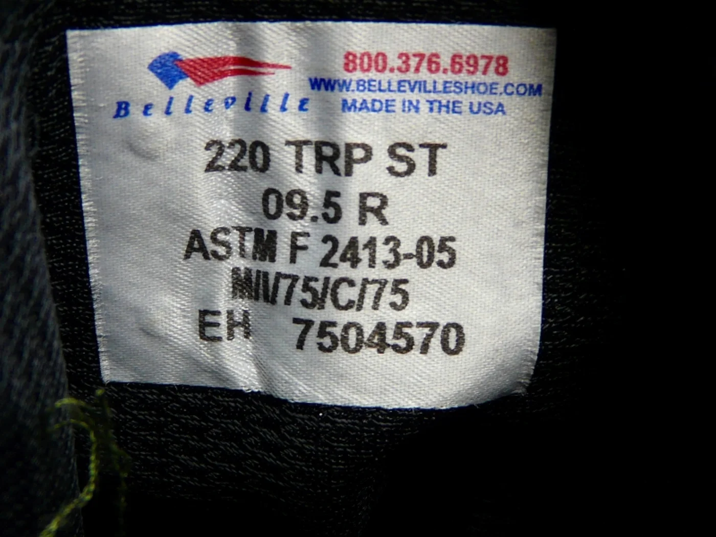 ミリタリーショップ 南国百貨店.COM|沖縄 BELLEVILLE コンバットブーツ 新品 サイズ：9.5R(27.5c 記録写真6