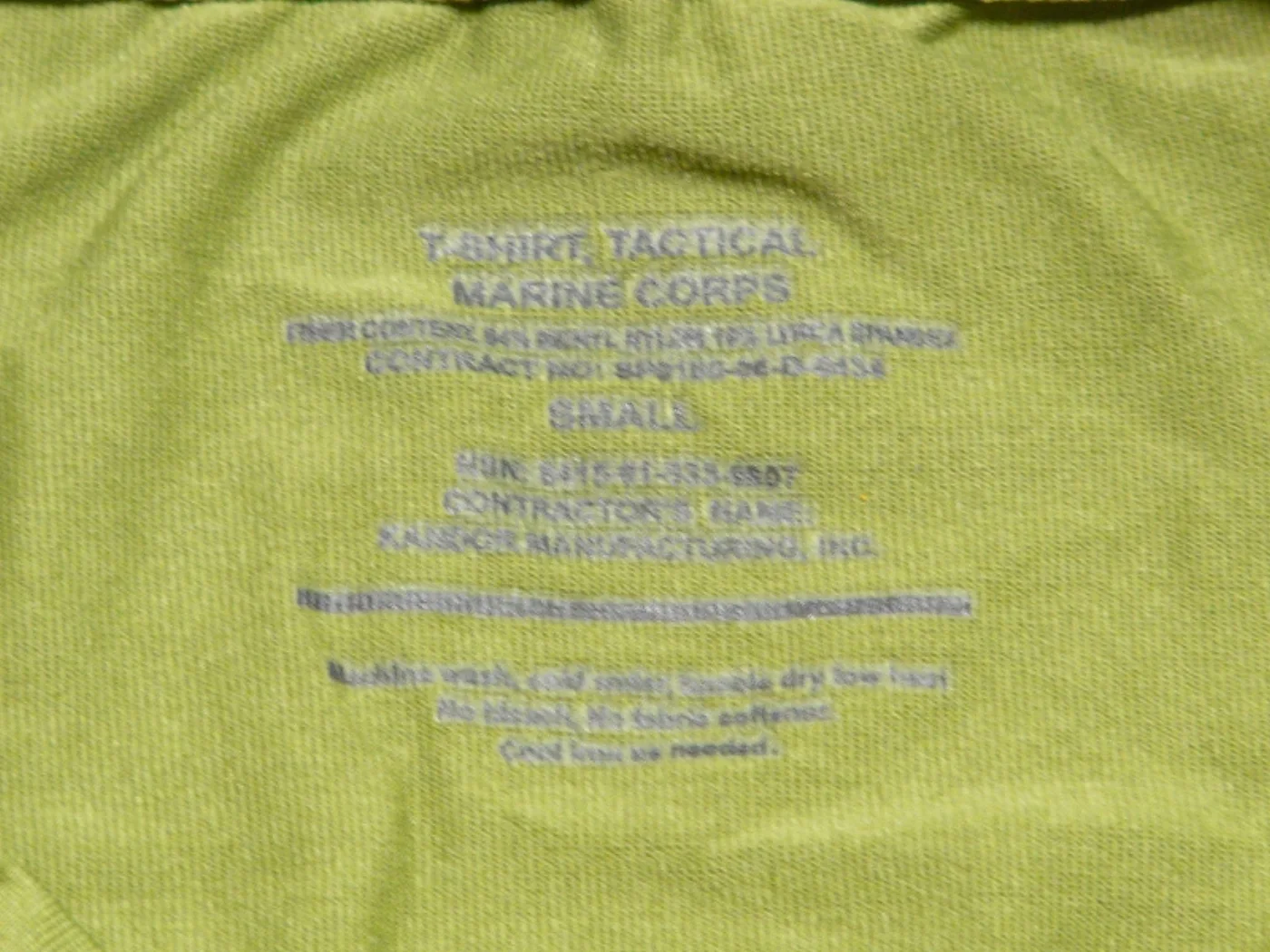 ミリタリーショップ 南国百貨店.COM|沖縄 USMC 官給品 タクティカルTシャツ -S- OD [Q-487] - 記録写真5