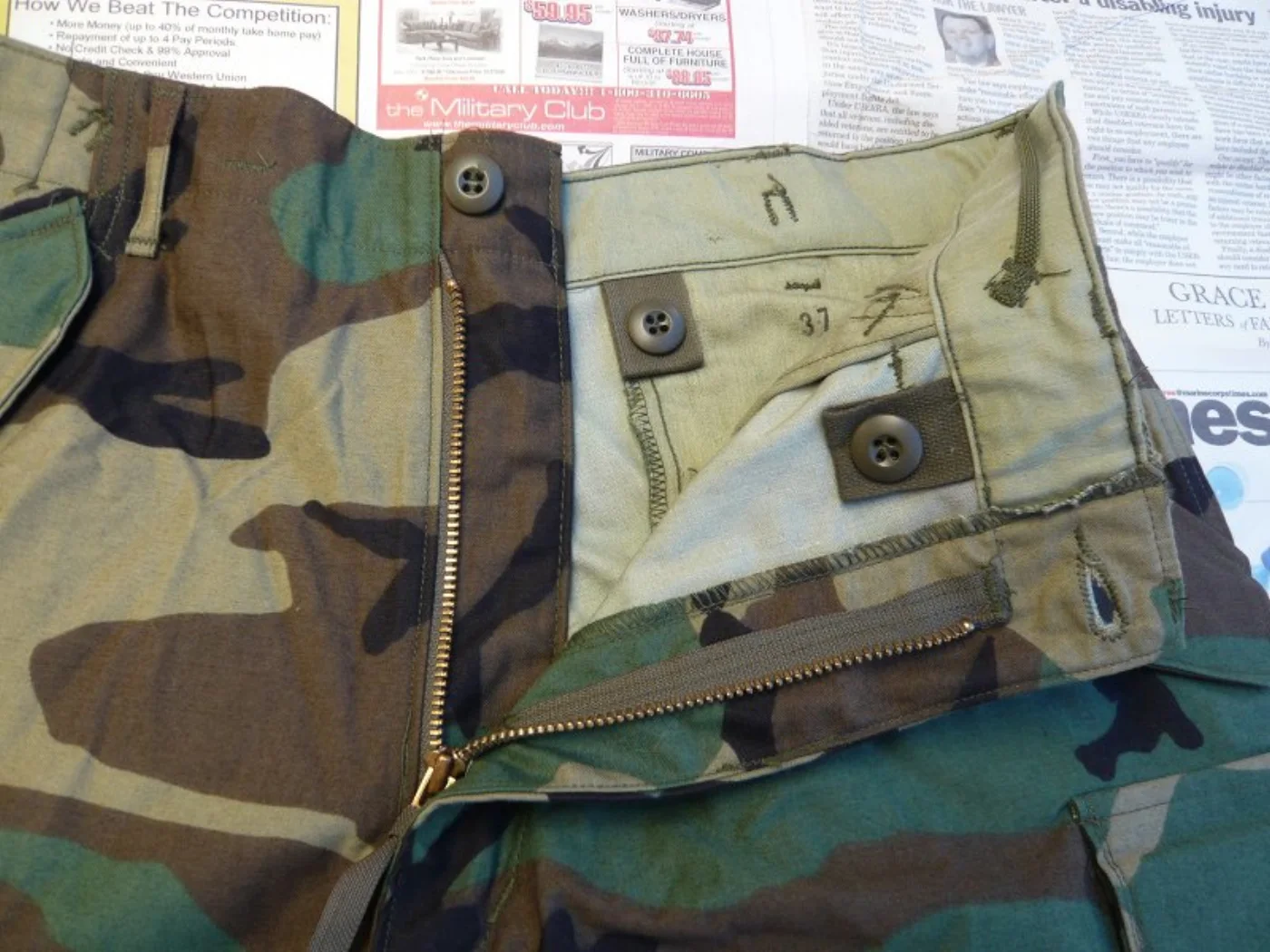 ミリタリーショップ 南国百貨店.COM|沖縄 M65 迷彩パンツ M-R レア [A Z-580] - M65 迷彩パン 記録写真5