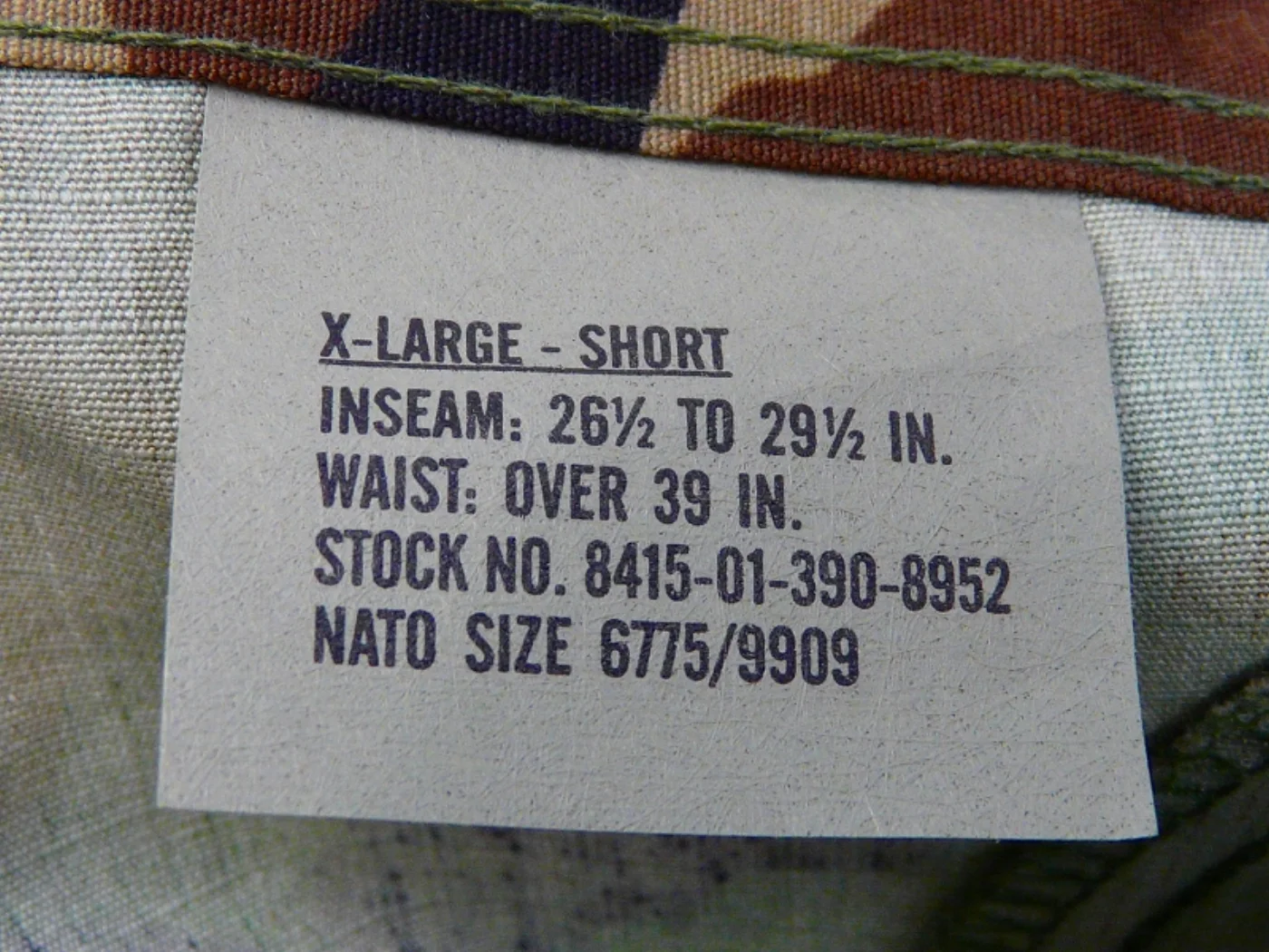 ミリタリーショップ 南国百貨店.COM|沖縄 BDU 迷彩パンツ Rip-Stop XL-S 新品 [Z-1297] - 記録写真3