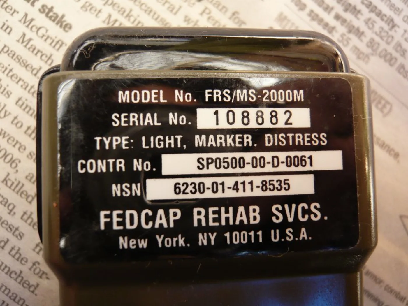 ミリタリーショップ 南国百貨店.COM|沖縄 FEDCAP REHAB SVCS ストロボのIRキャップ [Z D-72 記録写真4