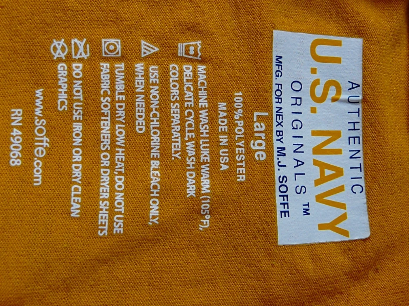 ミリタリーショップ 南国百貨店.COM|沖縄 NAVY Tシャツ 海軍官給品 L [G-862] - NAVY Tシャツ 記録写真5