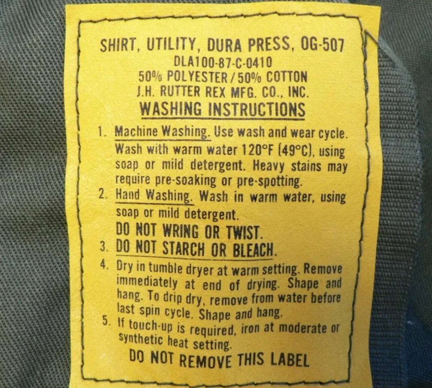 ミリタリーショップ 南国百貨店.COM|沖縄 SHIRT UTILITY DURA PRESS OG-507 新品 [Y 記録写真3