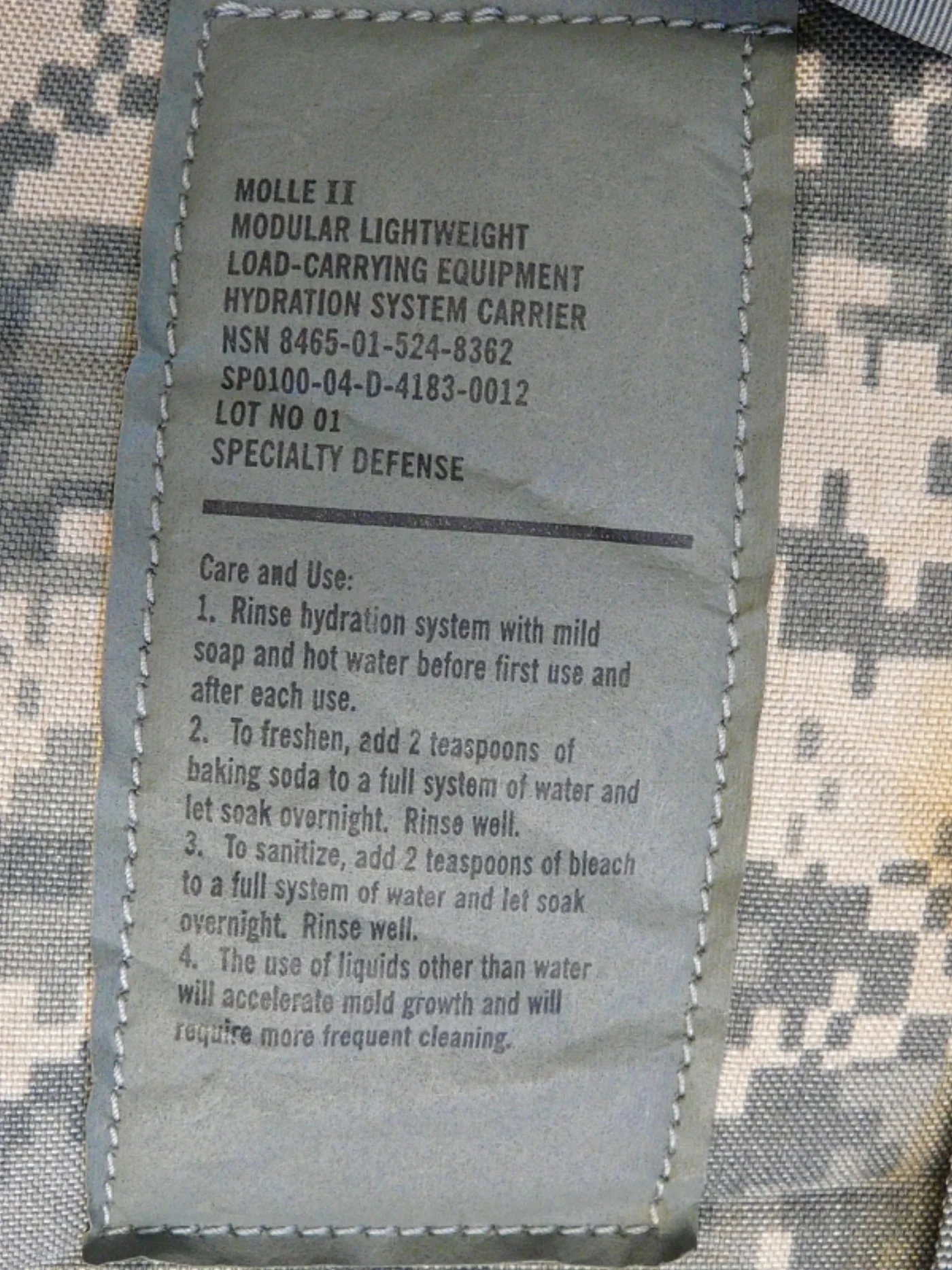 ミリタリーショップ 南国百貨店.COM|沖縄 ACU MOLLE II HYDRATION SYSTEM CARRIER 記録写真5