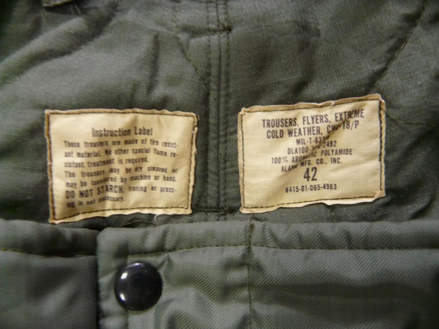 ミリタリーショップ 南国百貨店.COM|沖縄 CWU-18/P 極寒用パンツ TROUSERS FLYERS EXTRE 記録写真4