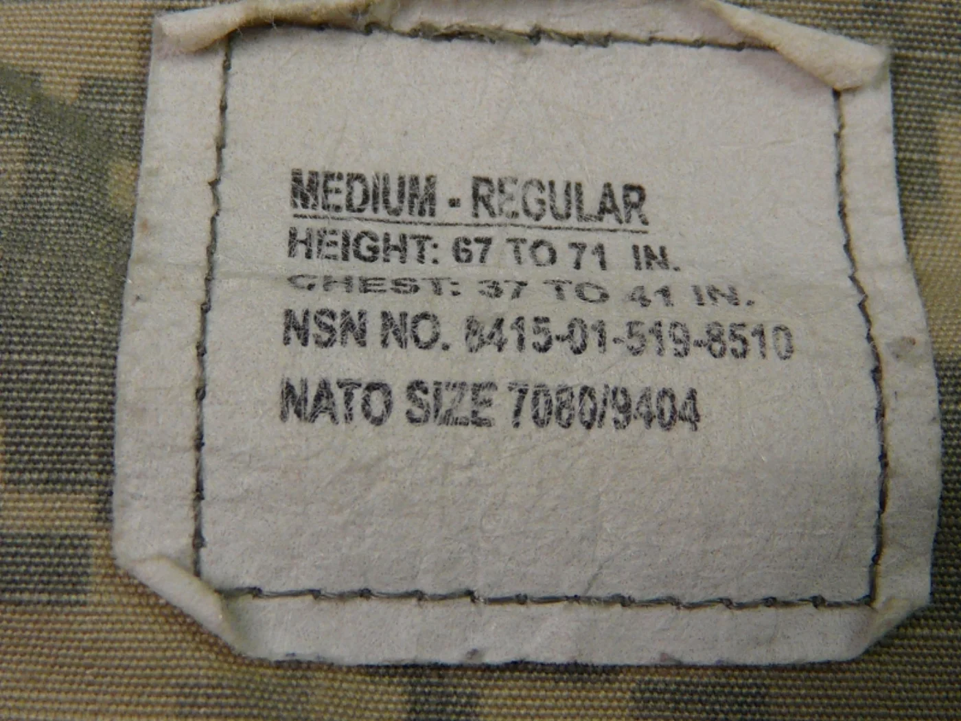 ミリタリーショップ 南国百貨店.COM|沖縄 ACU ジャケット M-R [Z-1380] - ACU ジャケットサイズ 記録写真4